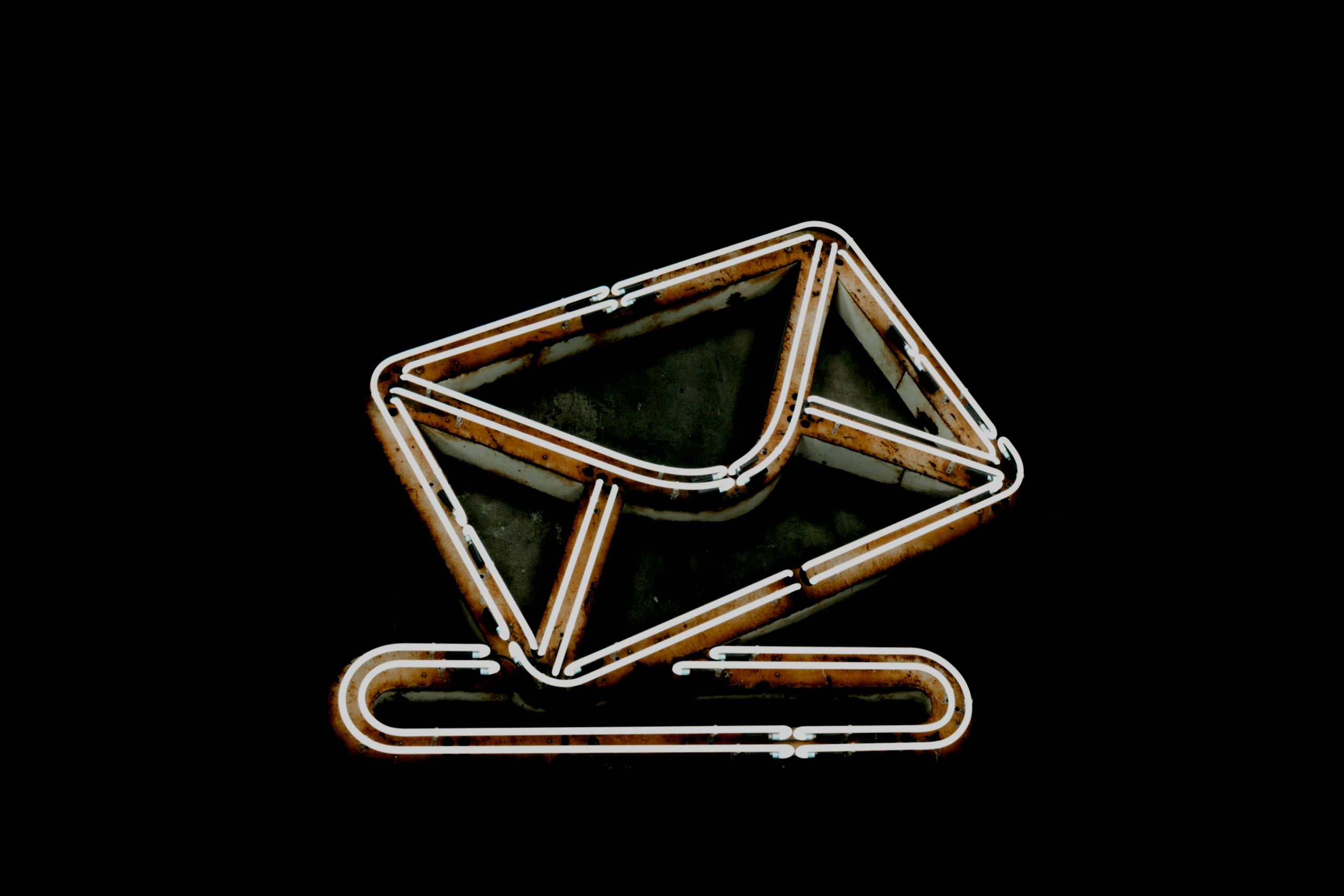 Neon sign in the shape of an envelope